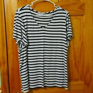 Black and White Striped T